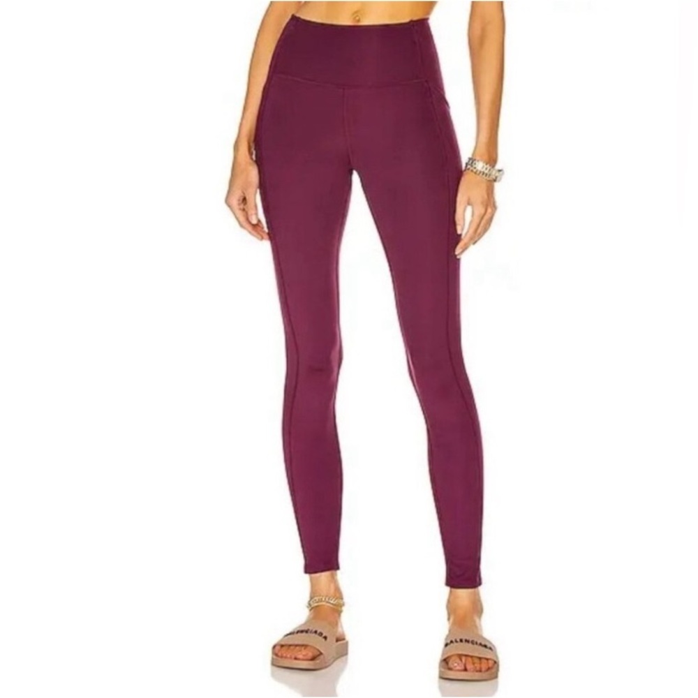 Girlfriend Collective Plum Colored 7/8 Tights